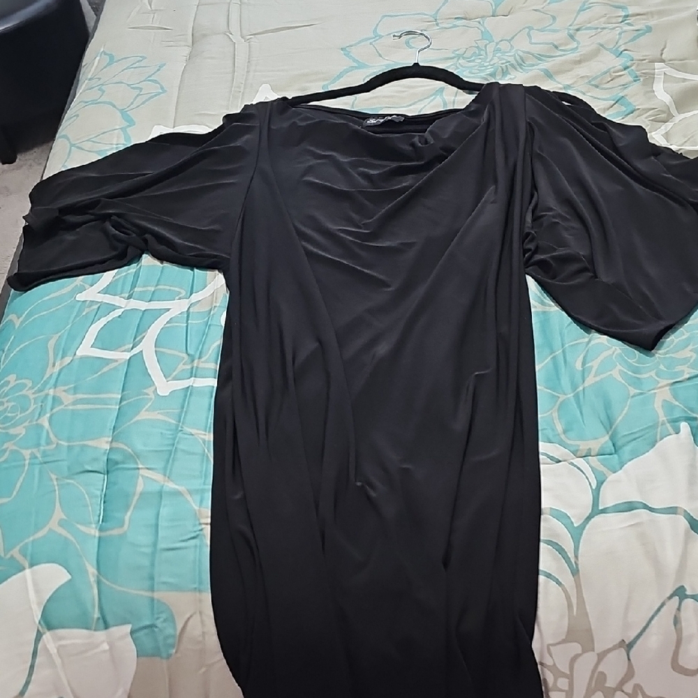 Scarlett Nite Elegant Black Cold Shoulder Dress - Picture 2 of 4